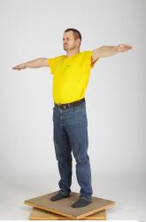 Whole Body Man Animation references T poses Casual Overweight Studio photo references